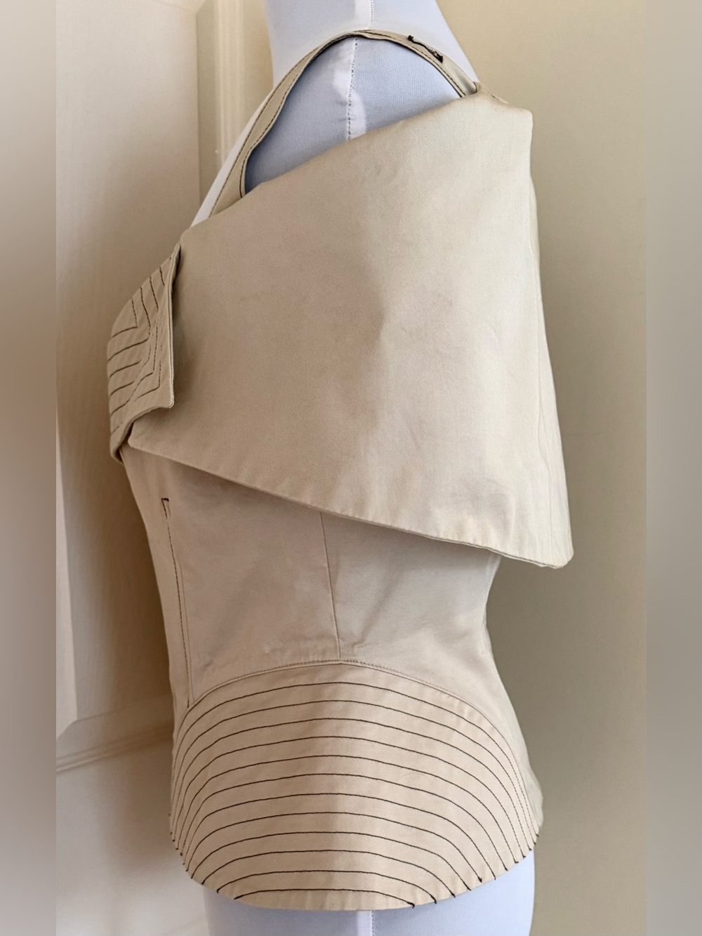 COTTONADE DRESSY PANT SUIT WOMEN’S 2 PSC BEIGE COLOR SIZE FR3/10US - Picture 2 of 11
